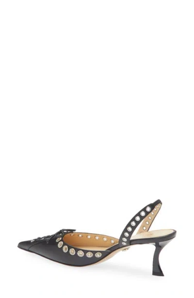 Mach&mach Mach & Mach Crystalized Corset' Slingback In Black