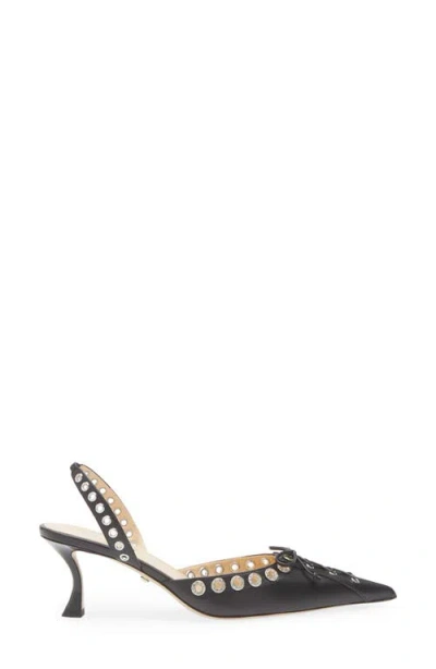 Mach&mach Mach & Mach Crystalized Corset' Slingback In Black