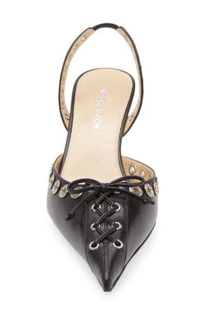 Mach&mach Mach & Mach Crystalized Corset' Slingback In Black