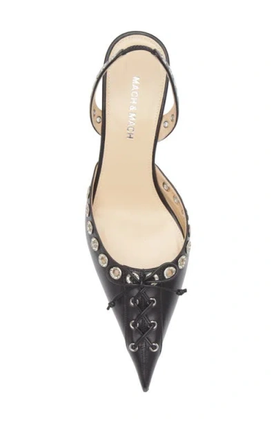 Mach&mach Mach & Mach Crystalized Corset' Slingback In Black