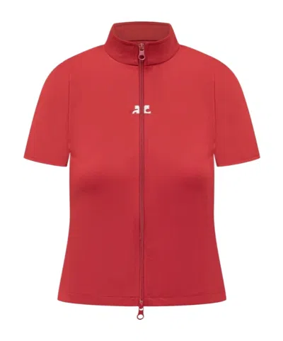 Courrèges Zipped Interlock Top In Red