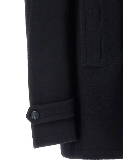 Tagliatore Navy Blue Double-breasted Coat In Blue