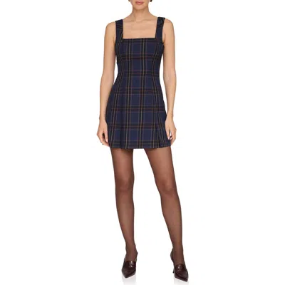 Avec Les Filles Women's Sleeveless Plaid Mini Dress In Blue