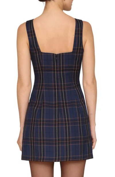 Avec Les Filles Women's Sleeveless Plaid Mini Dress In Blue
