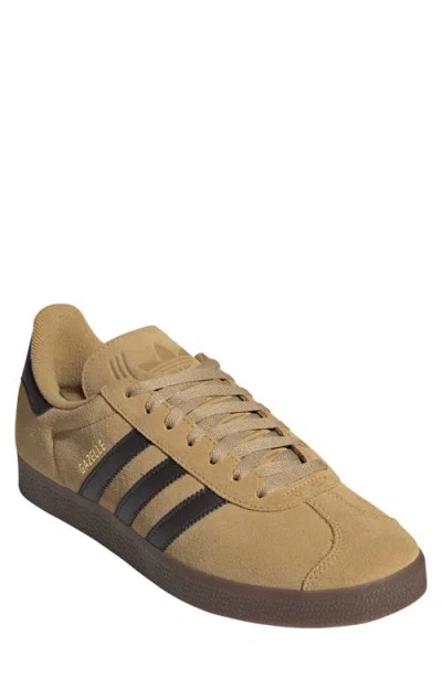 Adidas Originals Gazelle Stripes-detail Lace-up Sneakers In Brown