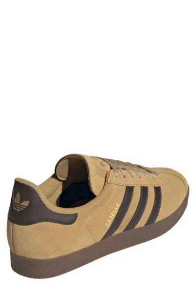 Adidas Originals Gazelle Stripes-detail Lace-up Sneakers In Brown