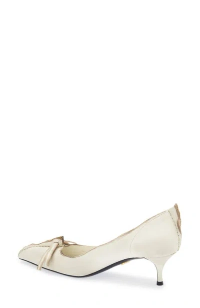 Prada Distressed Leather Pointed-toe Pumps In Neutral