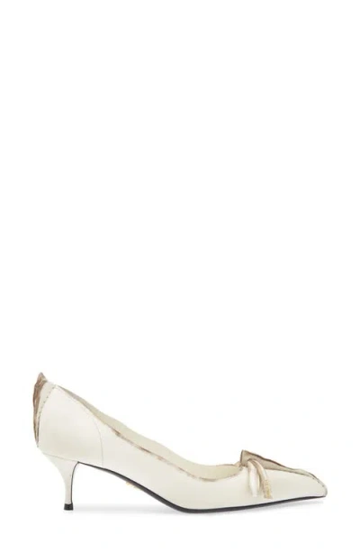 Prada Distressed Leather Pointed-toe Pumps In Neutral