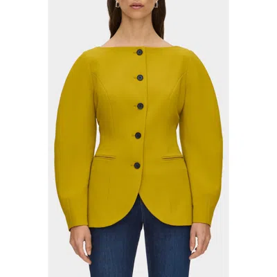 Aligne Artemis Curve-sleeve Blazer Jacket In Yellow