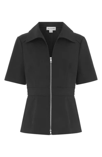 Aligne Cecile Zip Front Top In Black