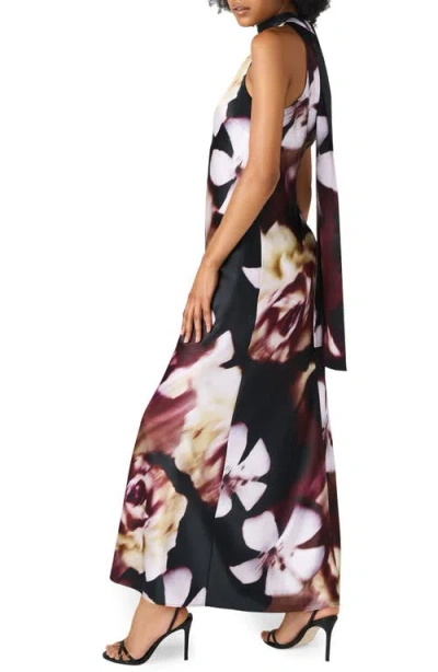 Steve Madden Jaidan Satin Scarf Maxi Dress In Multi