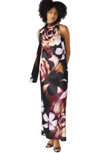 Steve Madden Jaidan Satin Scarf Maxi Dress In Multi