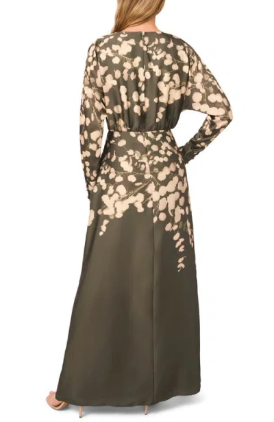 Parker Women's Pleated Wrap Dolman Sleeve Maxi Dress In Green