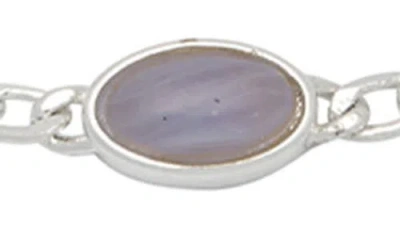 Estella Bartlett Moonstone & Lilac Blue Agate Chain Bracelet In Multi