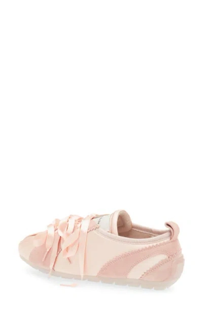Simone Rocha Ballerina Grip Satin And Suede Sneakers In Pink