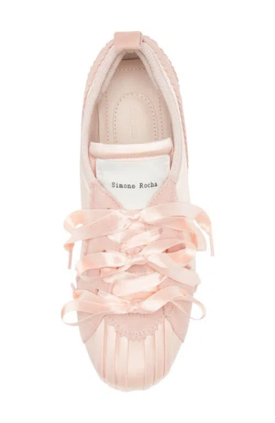 Simone Rocha Ballerina Grip Satin And Suede Sneakers In Pink