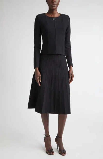 St John St. John Structured Knit Jacket In Black