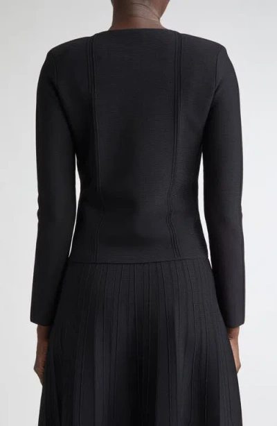St John St. John Structured Knit Jacket In Black