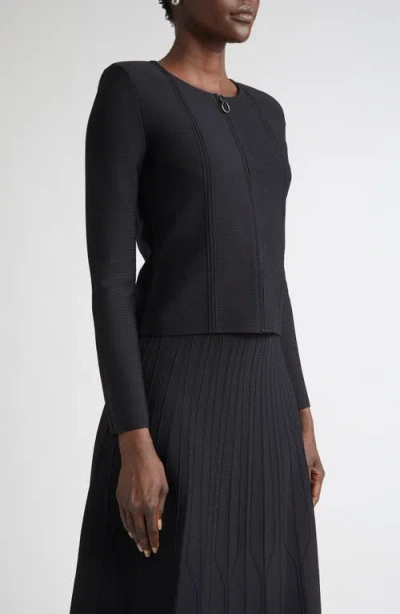 St John St. John Structured Knit Jacket In Black