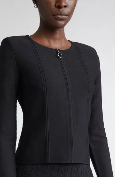 St John St. John Structured Knit Jacket In Black