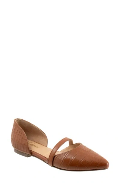 Trotters Wide Width Emory Flat In Brown