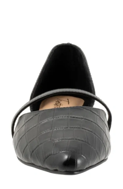Trotters Wide Width Emory Flat In Black