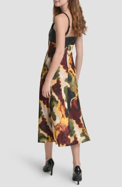Dkny Women's Sleeveless Mix Media Printed Maxi Dress In Multi