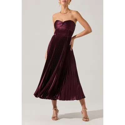 Astr The Label Ascella Strapless A-line Dress In Purple
