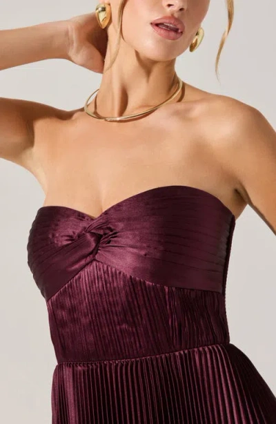 Astr The Label Ascella Strapless A-line Dress In Purple