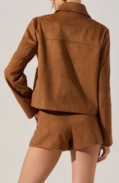 Astr The Label Jude Button Front Jacket In Brown