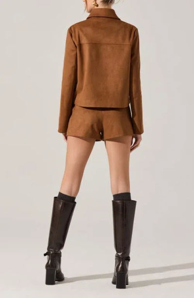 Astr The Label Jude Button Front Jacket In Brown