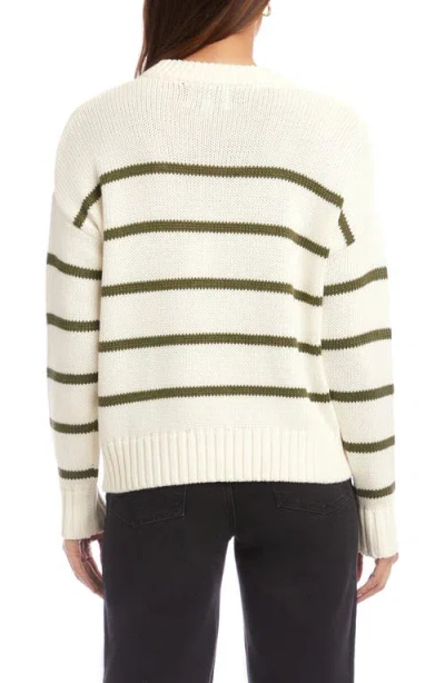 Fifteen Twenty Luca Crewneck Sweater In Stripe In Neutral