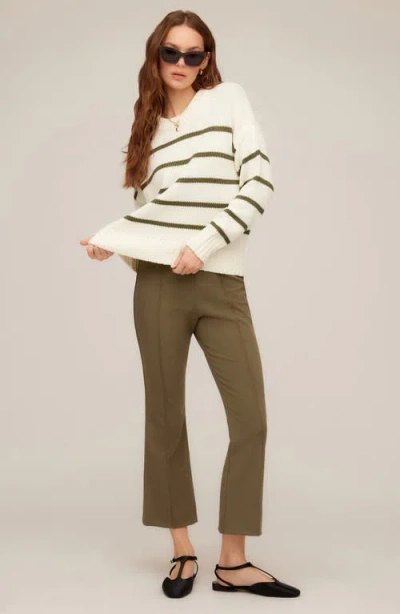 Fifteen Twenty Luca Crewneck Sweater In Stripe In Neutral