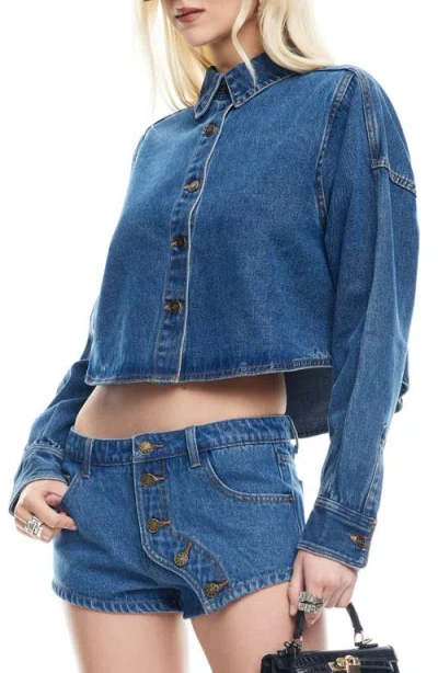 Lioness Sundrenched Shirt Mid Wash In Blue