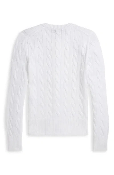 Polo Ralph Lauren Cable-knit Cotton Crewneck Cardigan Clothing In White