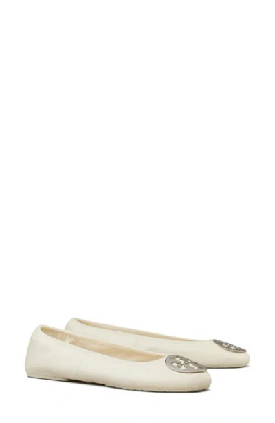 Tory Burch Leather Ballet Flats With Toe Embellishment In Multi
