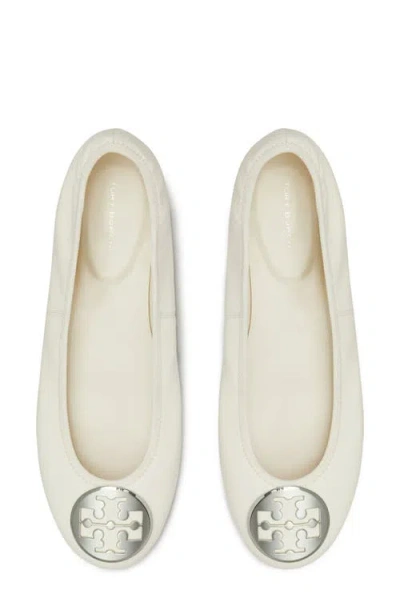 Tory Burch Leather Ballet Flats With Toe Embellishment In Multi