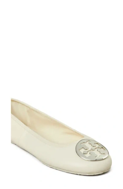 Tory Burch Leather Ballet Flats With Toe Embellishment In Multi