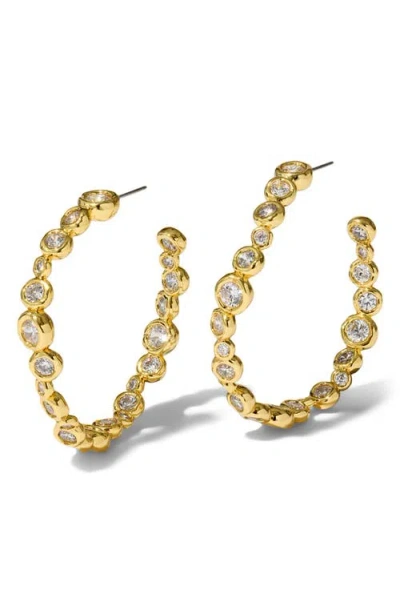 Alexis Bittar Asterales Cubic Zirconia Large Oval Hoop Earrings In 14k Gold Plated