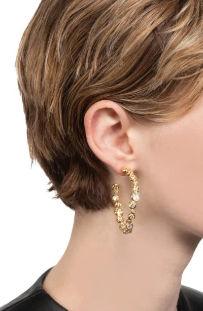 Alexis Bittar Asterales Cubic Zirconia Large Oval Hoop Earrings In 14k Gold Plated