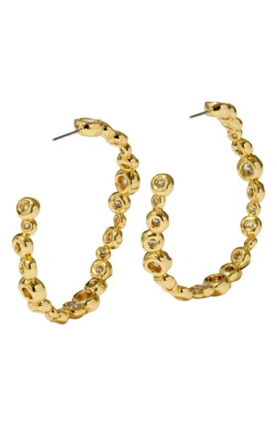 Alexis Bittar Asterales Cubic Zirconia Large Oval Hoop Earrings In 14k Gold Plated