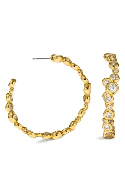 Alexis Bittar Asterales Cubic Zirconia Large Oval Hoop Earrings In 14k Gold Plated