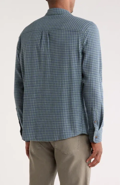 Marine Layer Classic Gingham Stretch Cotton Button-up Shirt In Blue
