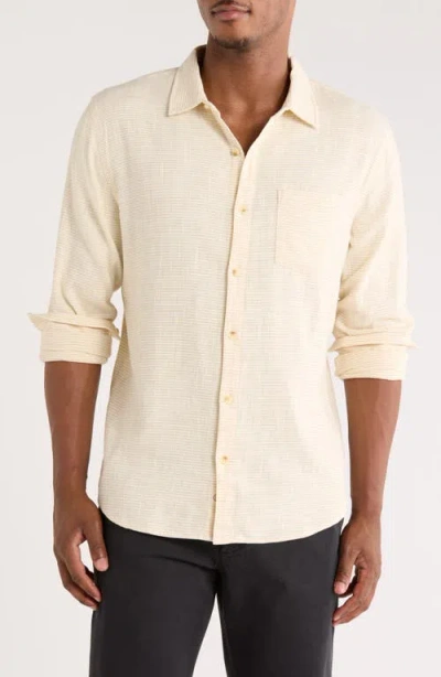 Marine Layer Classic Stripe Stretch Cotton Button-up Shirt In Neutral