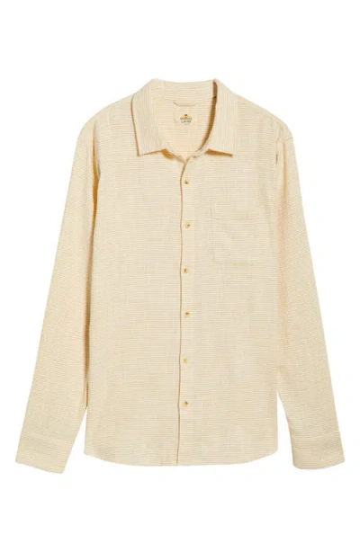 Marine Layer Classic Stripe Stretch Cotton Button-up Shirt In Neutral