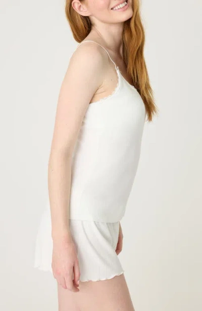 Pj Salvage Pointelle Lace Trim Poiintelle Camisole In White