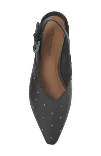 Lucky Brand Women's Brigeet Studded Slingback Low Block-heel Mules In Black