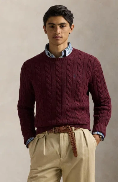Polo Ralph Lauren Ralph Lauren Cable Knit Jumper Burgundy In Purple