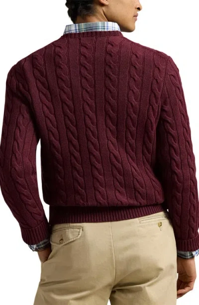 Polo Ralph Lauren Ralph Lauren Cable Knit Jumper Burgundy In Purple