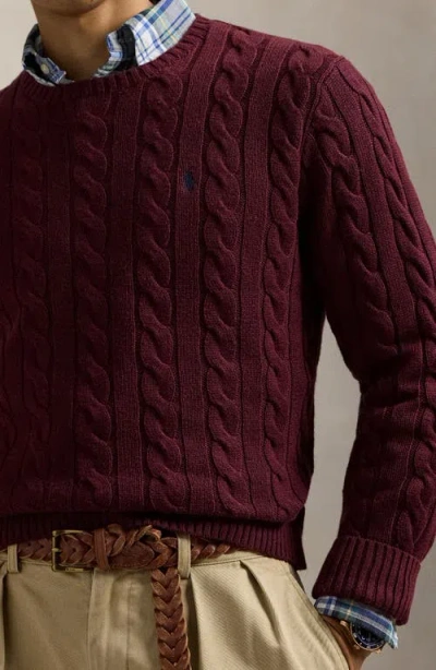 Polo Ralph Lauren Ralph Lauren Cable Knit Jumper Burgundy In Purple
